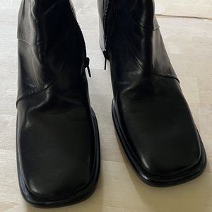No Va Mas by Gelen Black Block Heel Midi High Boho Goth Boots Women Size 39, 40C